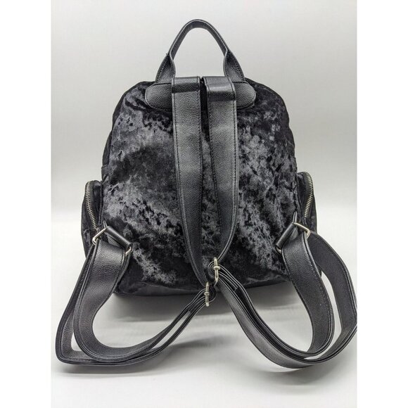 STEVE MADDEN Bfallon sequin velvet and faux-leather medium backpack - BLACK - Picture 5 of 11